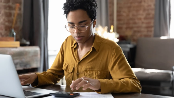 Woman working from home
