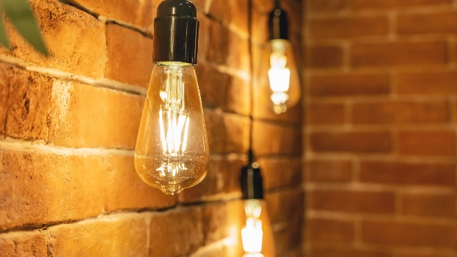 Close up shot of three lightbulbs