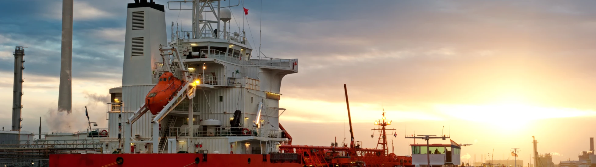 ships in the port during sunrise