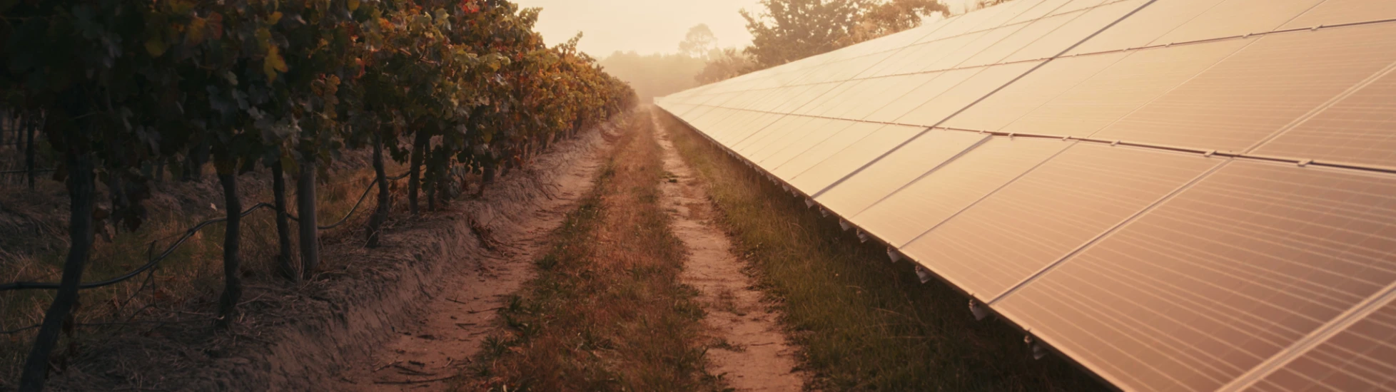 Solar panels in a field