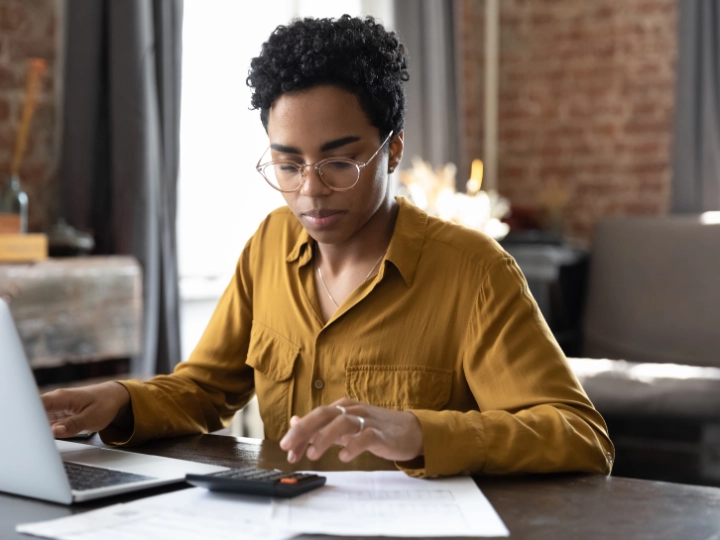 Woman working from home image